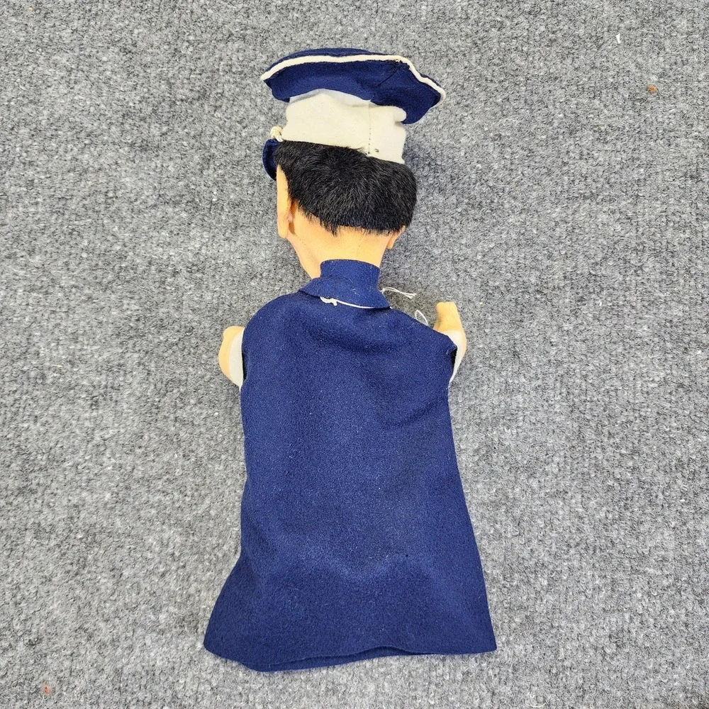 Rare Kersa POLICEMAN Hand Puppet 1960s German Vintage Constable Felt Toy W/ Tag